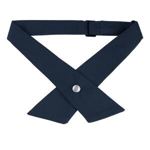 Adjustable Uniform Solid Color Button Neck Criss-Cross Bowtie One Size Dark Blue